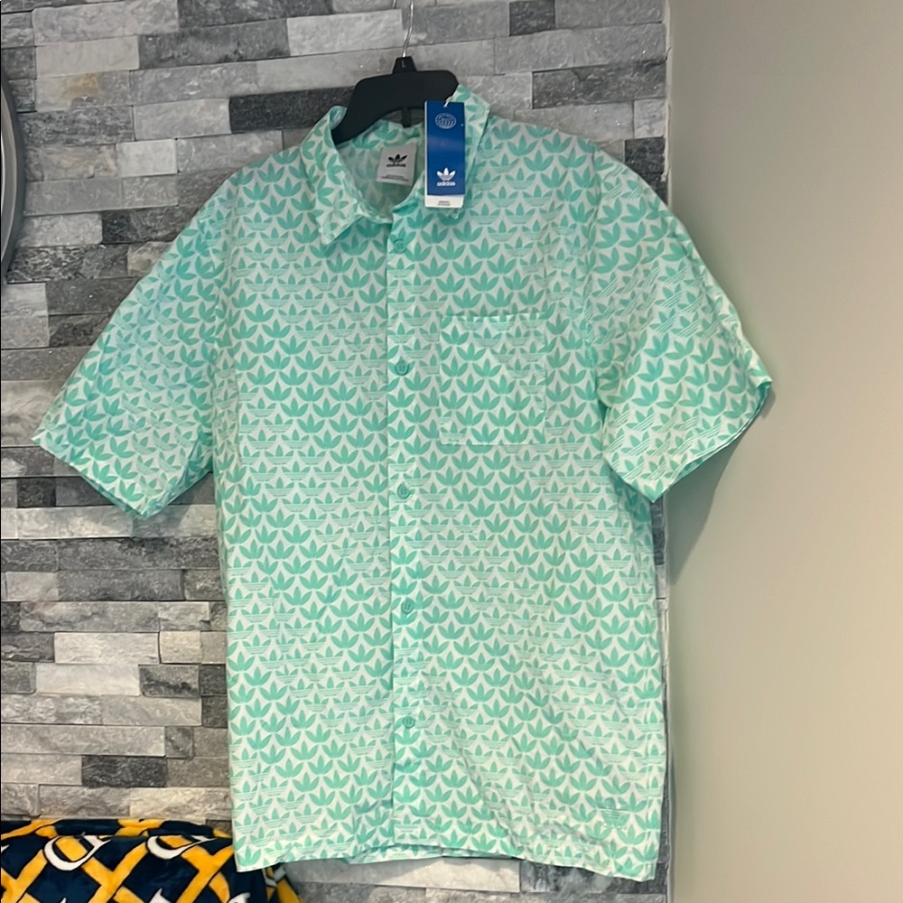 New!! Adidas Originals men's cotton button-down top